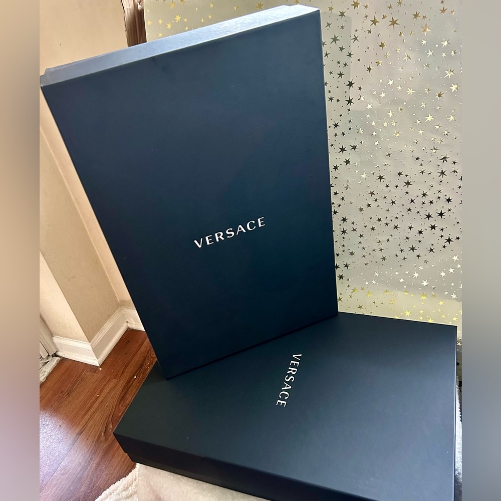 XL Versace Gift Boxes the traditional ALL black box w White Versace writing!
